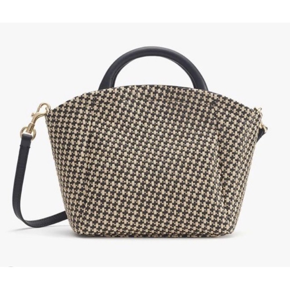 Cuyana Mini Palma Tote Natural/Black Italian Leather Trim Woven Coastal Luxury - Picture 2 of 14